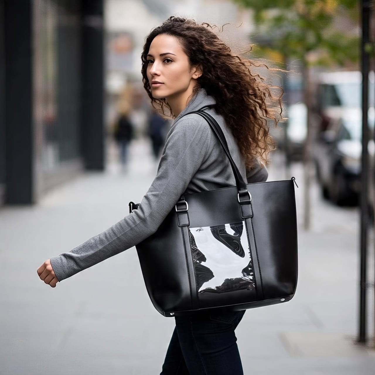 black leather office bag for women 4.11