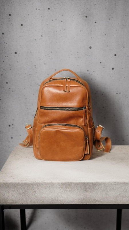 Genuine leather backpack for men 9.4